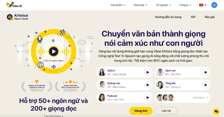 Giọng nói nhân tạo của Vbee AIVoice vô cùng đa dạng