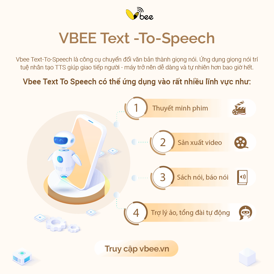 Ứng dụng của Vbee text to speech