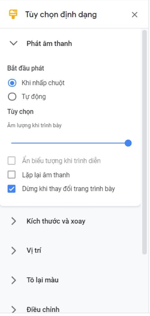 cach tao audio thuyet trinh cho google slide 9
