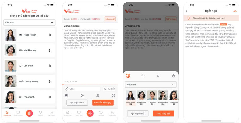 Vbee Text To Speech là ứng dụng chuyển văn bản thành giọng nói số 1 tại Việt Nam