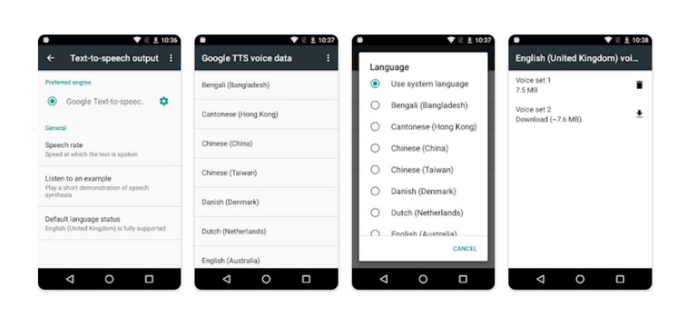 Điểm cộng của Google Text To Speech là được tích hợp với Google Dịch