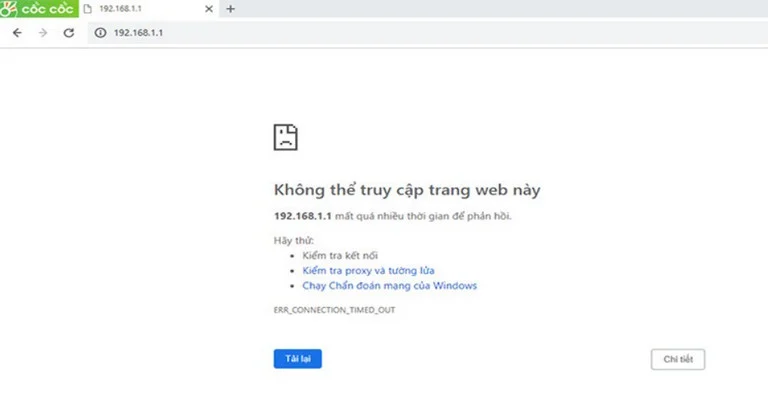 Nguyên nhân gây lỗi không thể truy cập IP 192.168.1.1