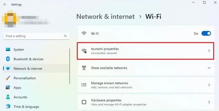 Chọn kết nối mạng Wifi mà thiết bị đang kết nối