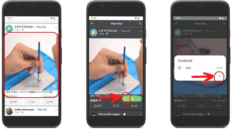 cách lưu video Facebook