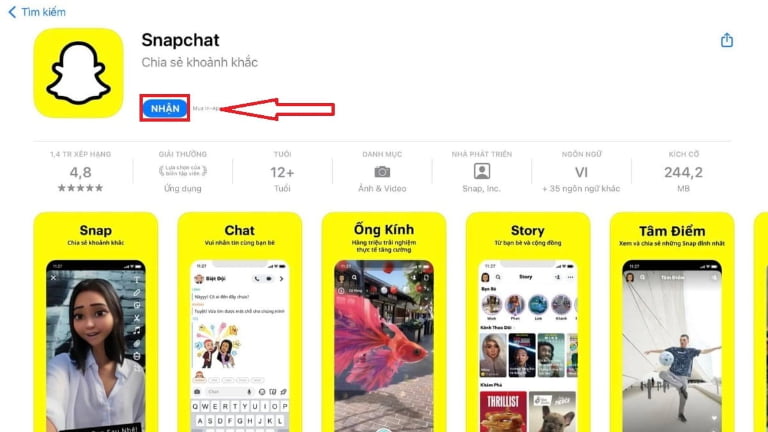 cách tải Snapchat