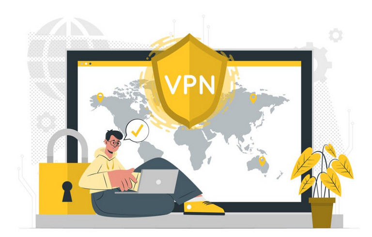 VPN đóng vai trò là trung gian giữa máy tính của người dùng và máy chủ được nhắm mục tiêu (Nguồn: Freepik)