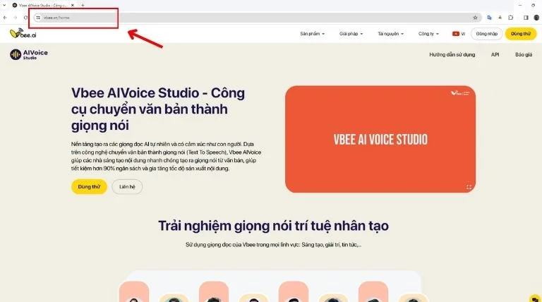 Truy cập vào website