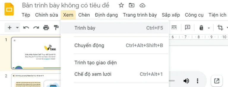 cách tạo audio thuyết trình cho Google Slide