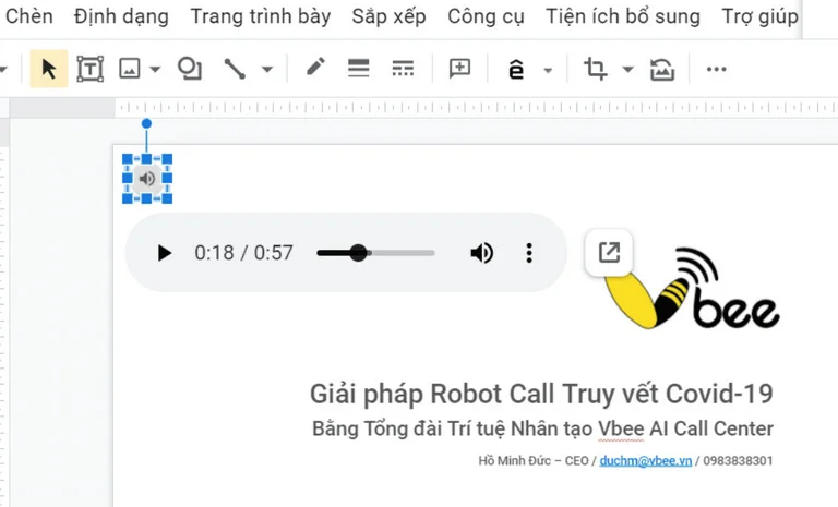cách tạo audio thuyết trình cho Google Slide