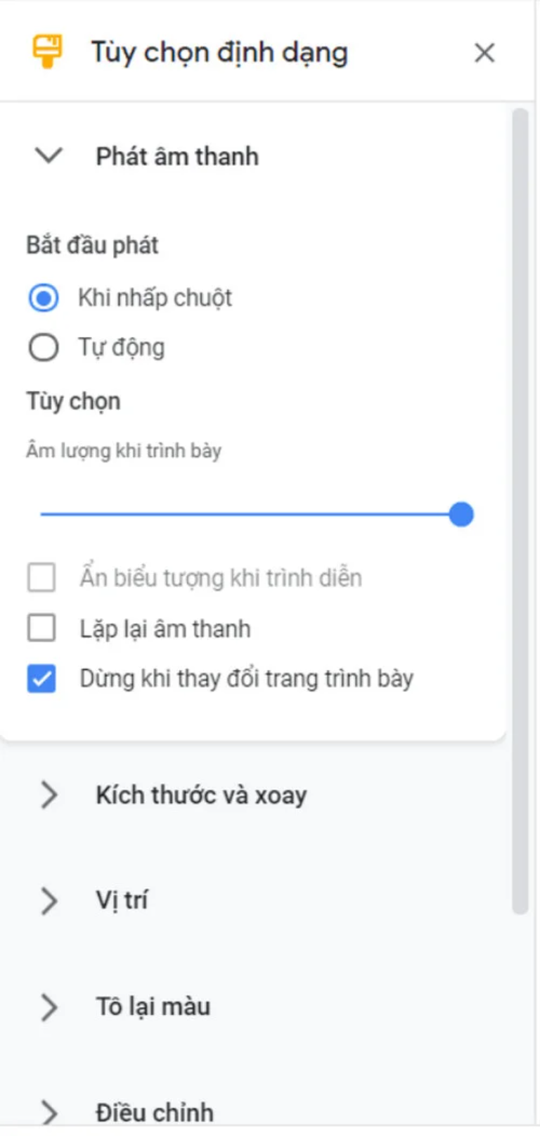 cách tạo audio thuyết trình cho Google Slide