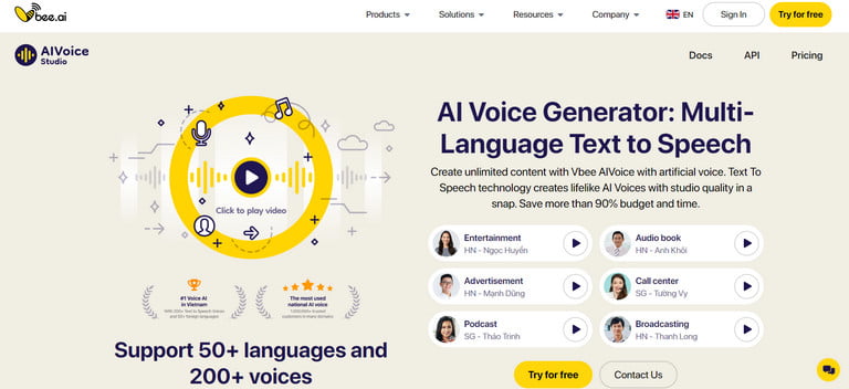 With more than 50 languages and 200 Text to Speech voices