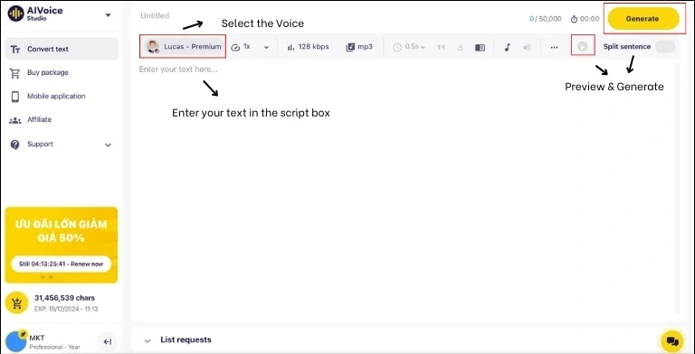 04 simple steps to use Vbee AIVoice
