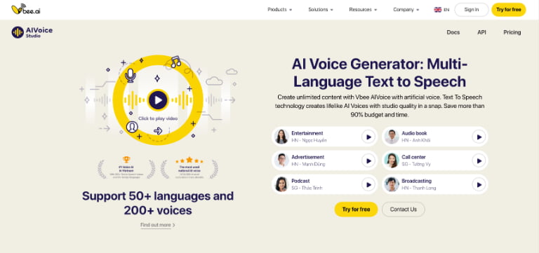 Vbee AI Voice Generator - Transform Text into 200+ Realistic Voice