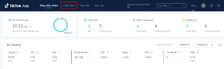 cách chạy quảng cáo trên TikTok