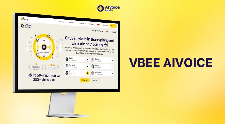 Vbee AIVoice Studio là một trong số phần mềm đọc văn bản tiếng Anh chuẩn chỉnh và giống giọng thật đến 90%.