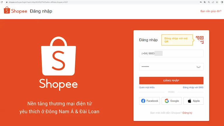 Truy cập Hệ thống tiếp thị liên kết