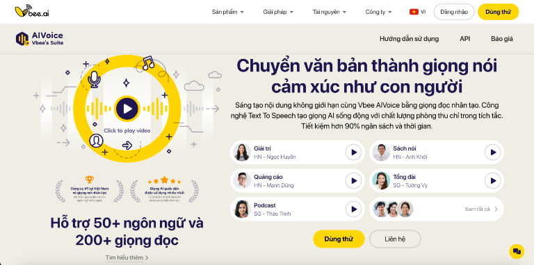 Vbee AIVoice Studio là ứng dụng có thể tạo giọng đọc review phim tiếng Việt thay thế giọng đọc chị Google.