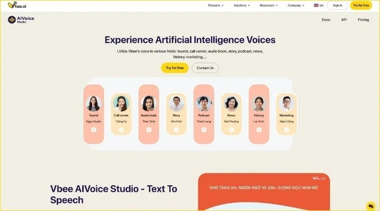 With Voice AI technology, you can easily convert text into speech in just a snap
