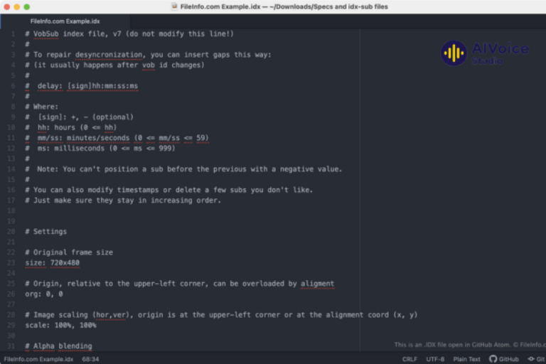 Tệp IDX chứa các chỉ số và thông tin về thời gian hiển thị cũng như vị trí của từng đoạn phụ đề trong tệp SUB 
