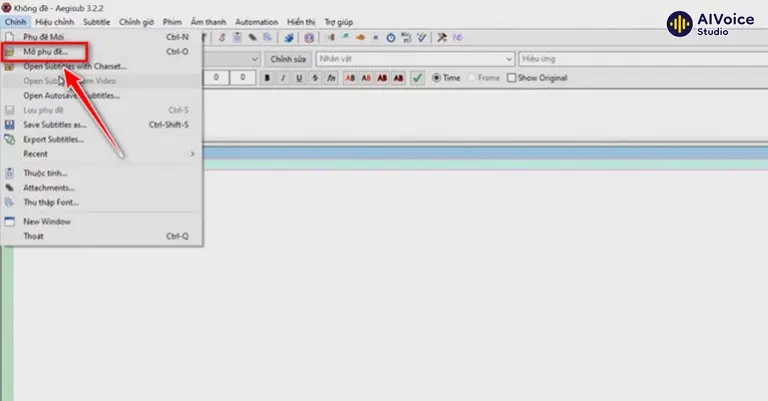 Cài đặt phần mềm Aegisub để tạo phụ đề. 