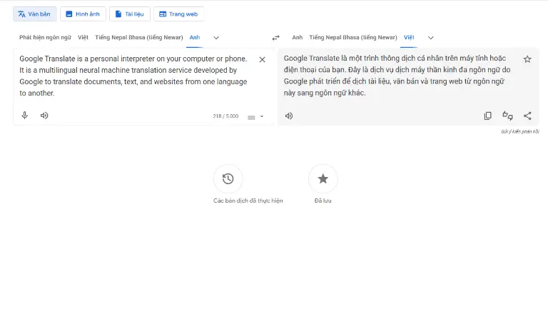 Dịch văn bản trong tích tắc với Google dịch.