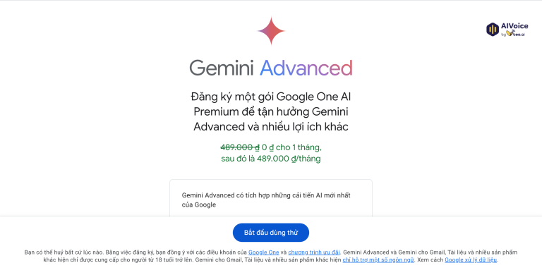 Người dùng được sử dụng miễn phí Google Advanced trong vòng 1 tháng