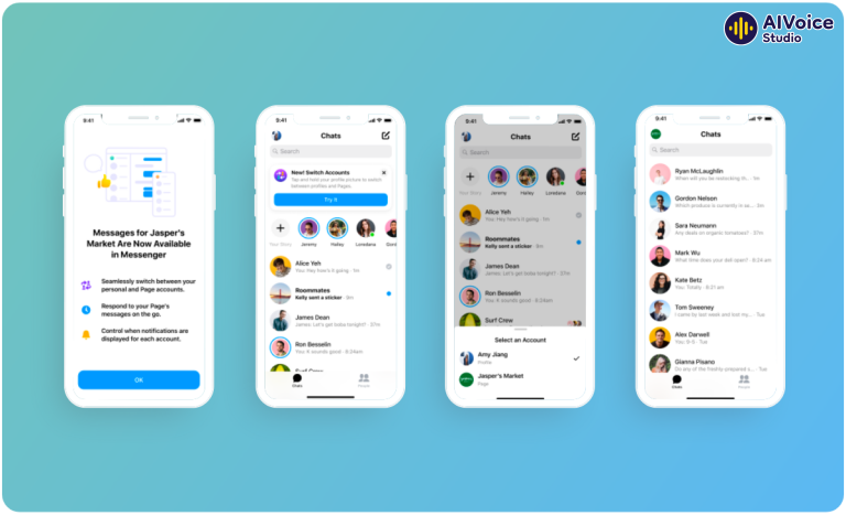 Giao diện Messenger nơi để bạn trò chuyện với bạn bè