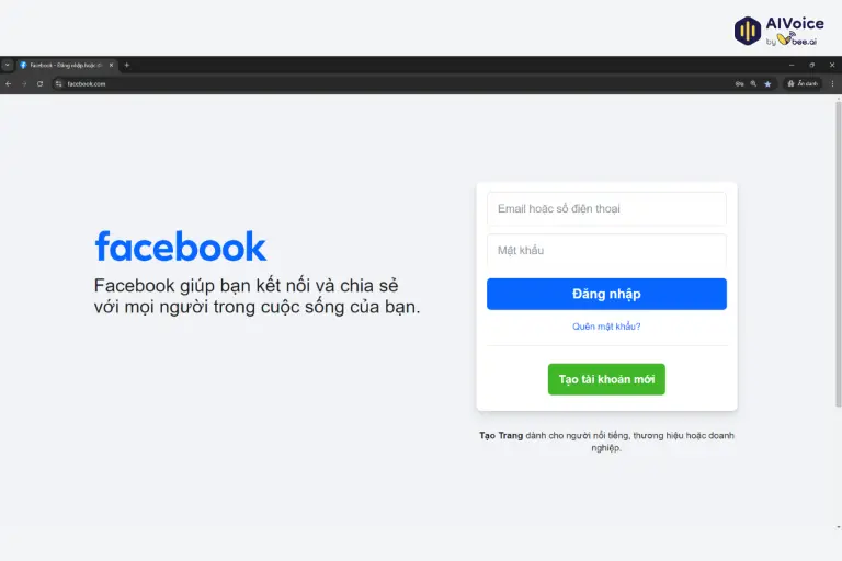 Mở cửa sổ ẩn danh để đăng nhập tài khoản Facebook khác.