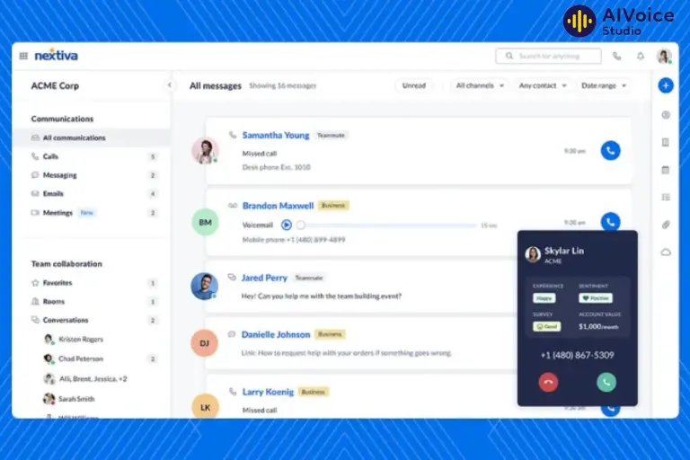 Nền tảng VoIP Nextiva trong telesales