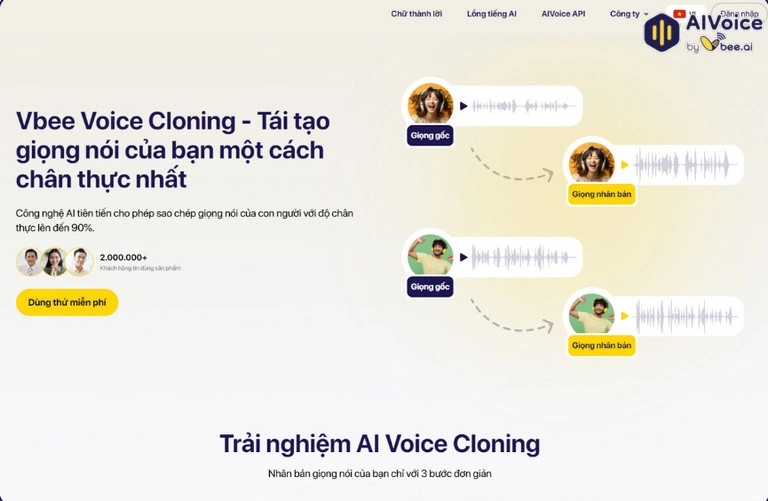 Vbee Voice Cloning có khả năng sao chép giọng nói cực kỳ chân thực và tự nhiên (Nguồn: Vbee)