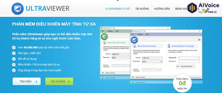 UltraViewer không giới hạn việc truy cập và điều khiển từ xa nhiều máy tính cùng lúc