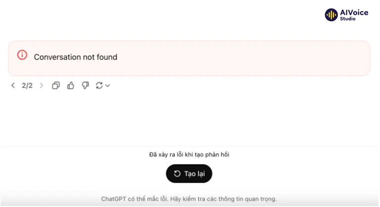 Conversation not found cũng là lỗi người dùng thường gặp phải khi sử dụng.