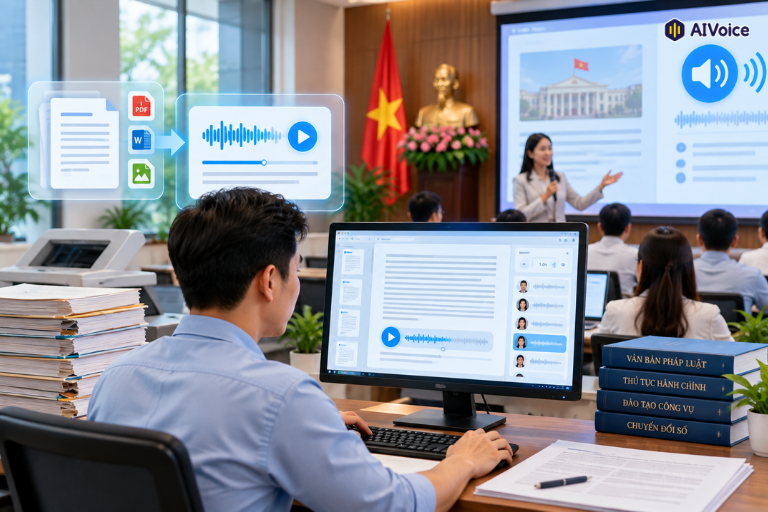 Text-to-Speech được ứng dụng như thế nào trong số hóa tài liệu và đào tạo công vụ?