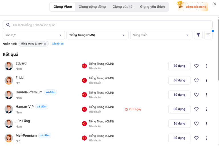 Tạo giọng đọc AI tiếng Trung dễ dàng với Vbee AIVoice.